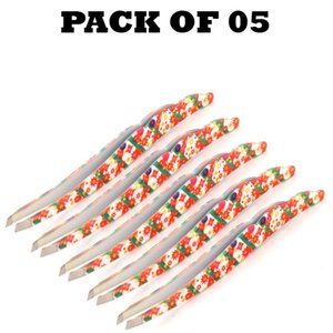 Forgica Professional Stainless Steel Paper Coated Tweezers Pack of 05